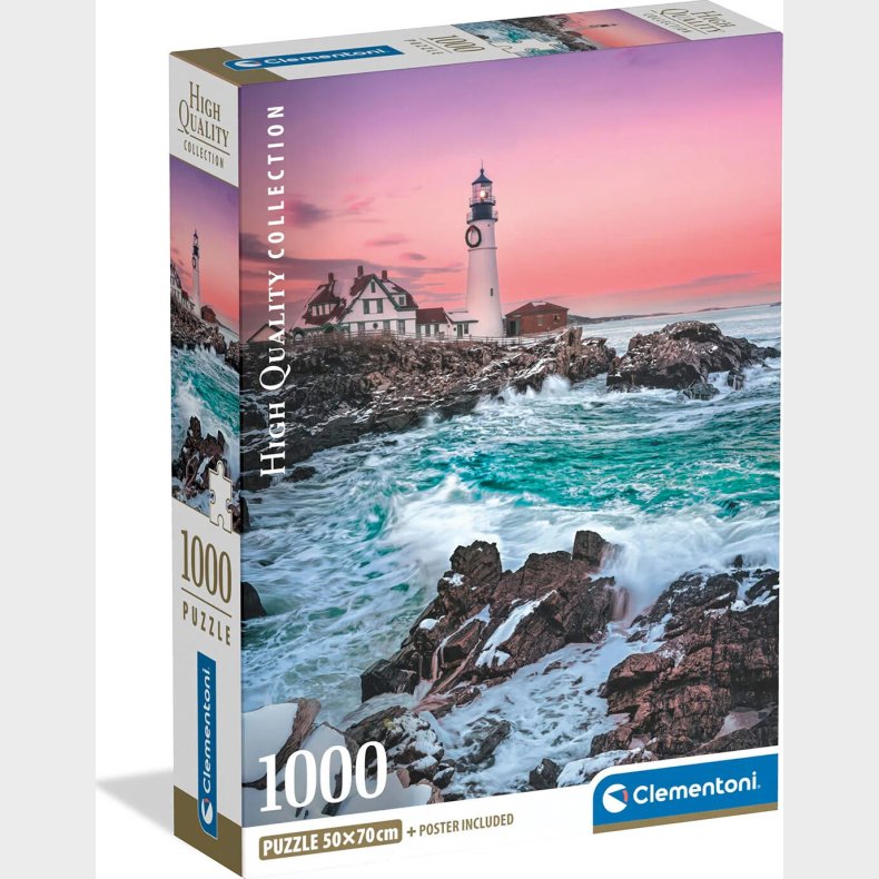 Puslespil Hqc First Snow At Portland Head 2026 - Compact 1000 Brikker