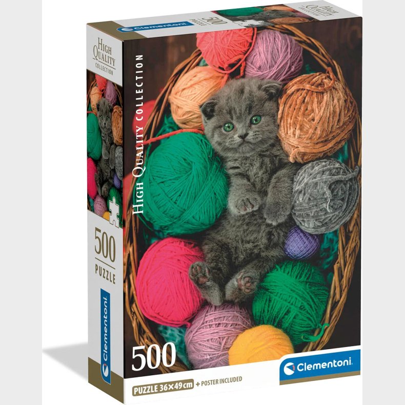 Puslespil Hqc Fluffy Kitten 2026 - Compact 500 Brikker