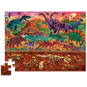 Puslespil m. 48 brk. - Over/Under - Dino World