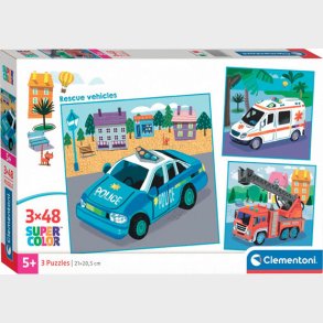Puslespil Noli Rescue Vehicles -  3x48 Brikker