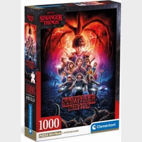 Clementoni Puslespil - Stranger Things - 1000 Brikker Inkl. Plakat