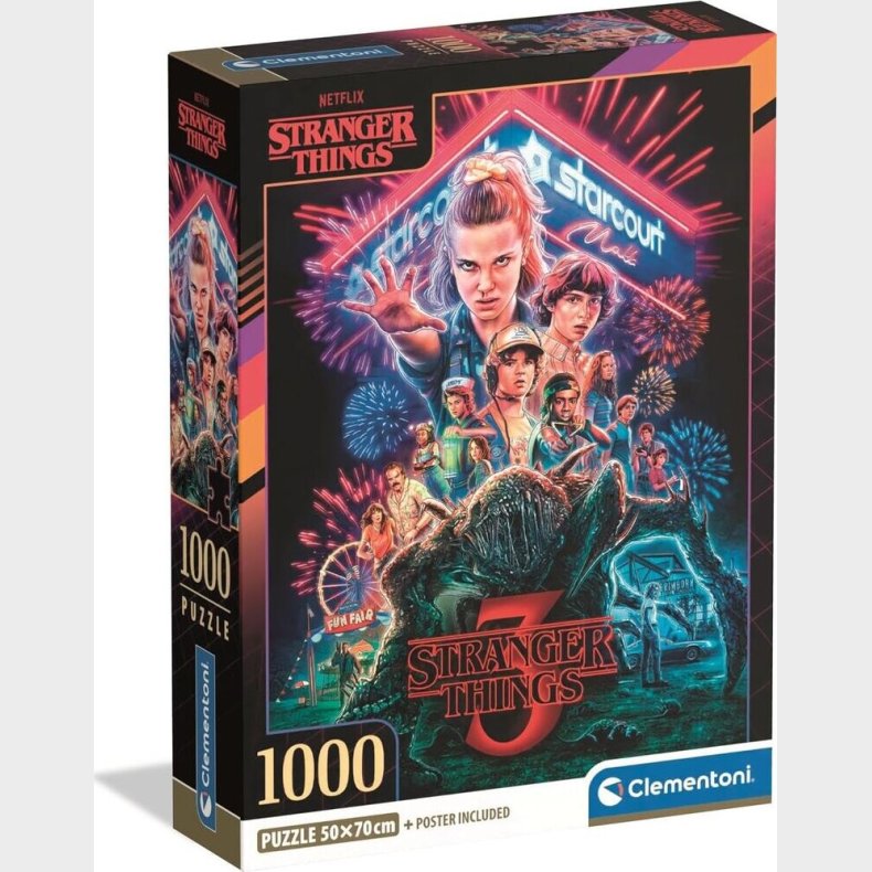 Clementoni Puslespil - Stranger Things - S03 - 1000 Brikker