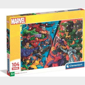 Puslespil Super Marvel Heroes Vs Villains - 104 Brikker