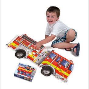 Melissa & Doug | Puslespil til gulv - 24 brikker Brandbil