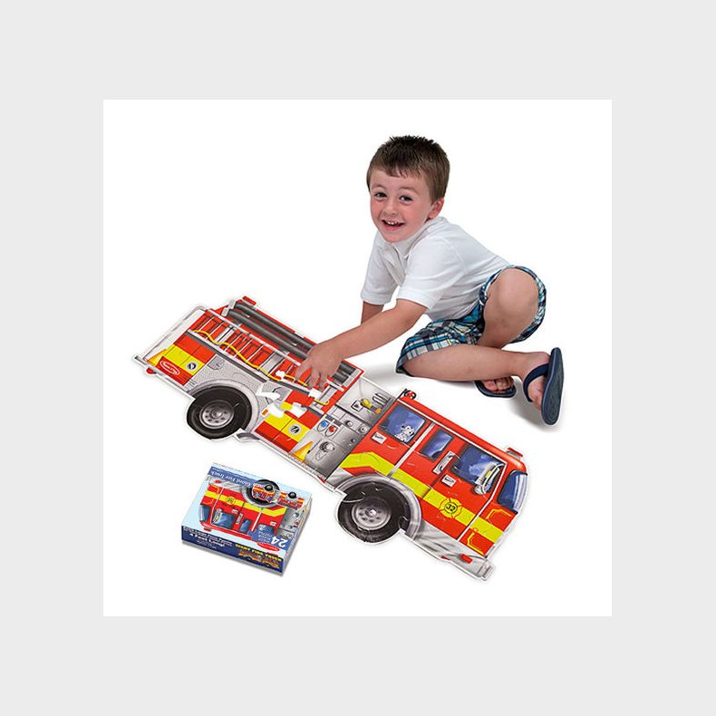 Melissa & Doug | Puslespil til gulv - 24 brikker Brandbil