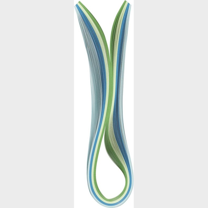 Quillingpapir - L 78 Cm - B 5 Mm - 120 G - Bl - Grn - Limegrn - Turkis - 100 Stk.