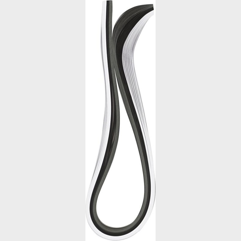 Quillingpapir - L 78 Cm - B 5 Mm - 120 G - Sort - Gr - Hvid - 100 Stk.