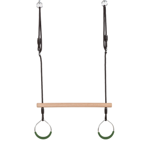 DICE | Trapezgynge m. metalringe - Mrkegrn (sort reb)