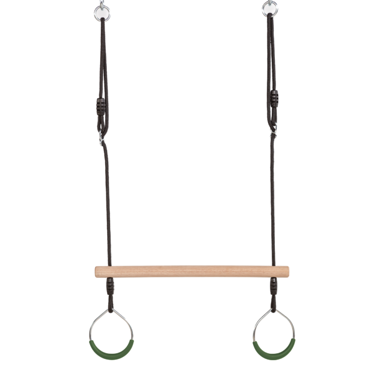 DICE | Trapezgynge m. metalringe - Mrkegrn (sort reb)