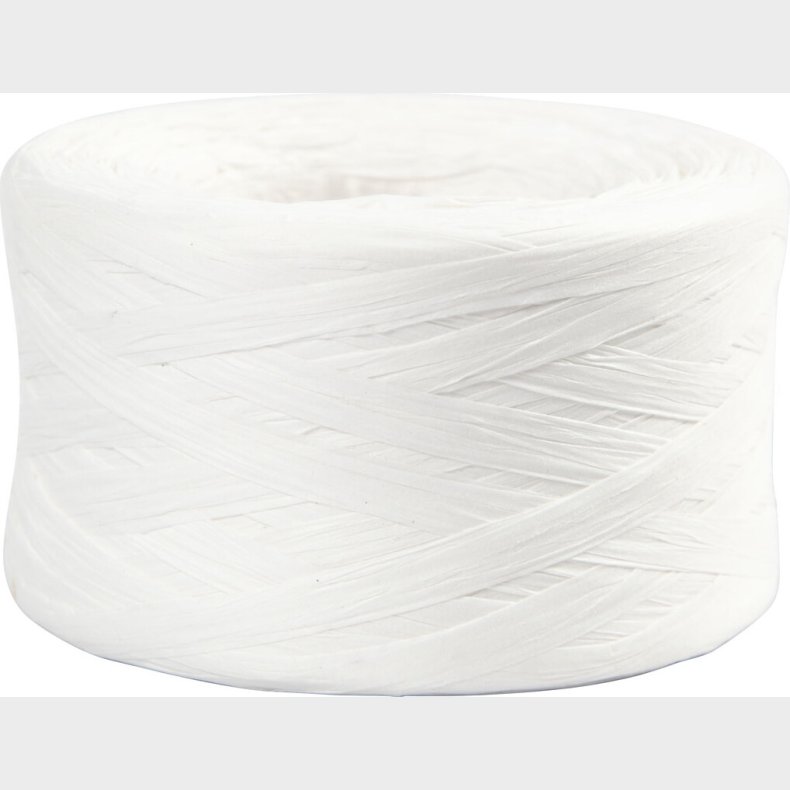 Raffia Papirgarn - B 7-8 Mm - Hvid - 100 M