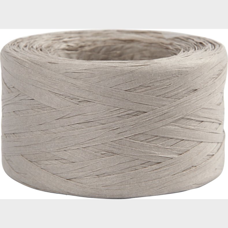 Raffia Papirgarn - B 7-8 Mm - Lys Gr - 100 M