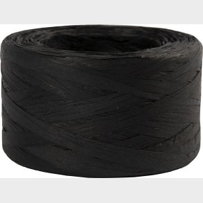Raffia Papirgarn - B 7-8 Mm - Sort - 100 M