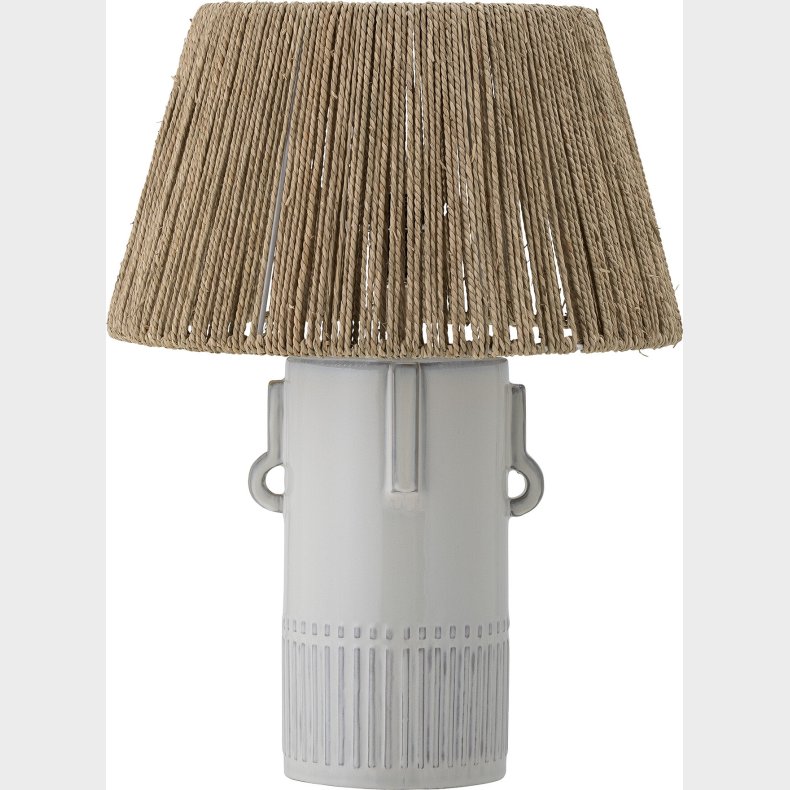 Bloomingville - Rama Bordlampe Med Skrm - Hvid - Stentj