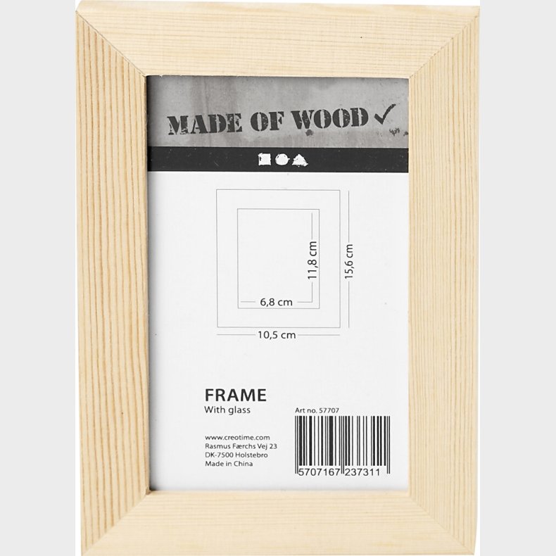 Ramme Med Glas - Str. 10,5x15,6 Cm - 1 Stk.