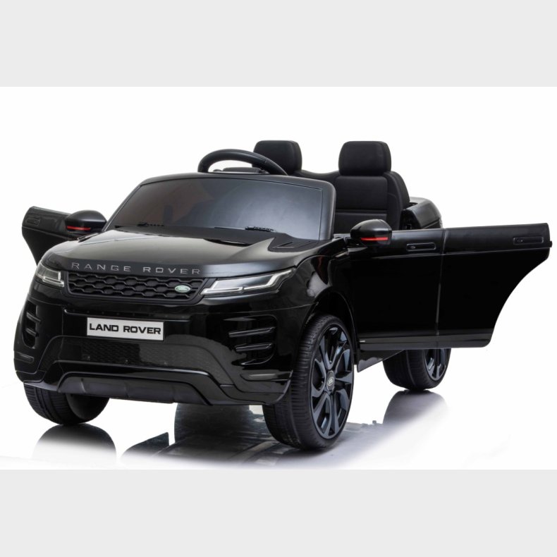 Range Rover Evoque Elbil til brn Sort m/Lithium + 4x12V + Gummihjul