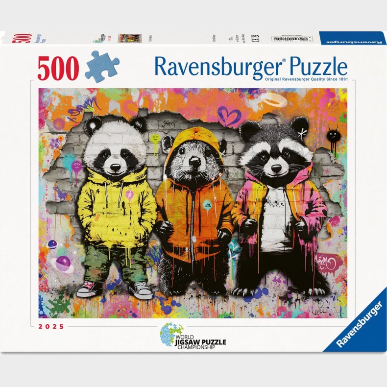 Ravensburger - Animal Graffiti Puslespil 2025 - 500 Brikker
