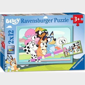 Bluey Puslespil - 2x12 Brikker - Ravensburger