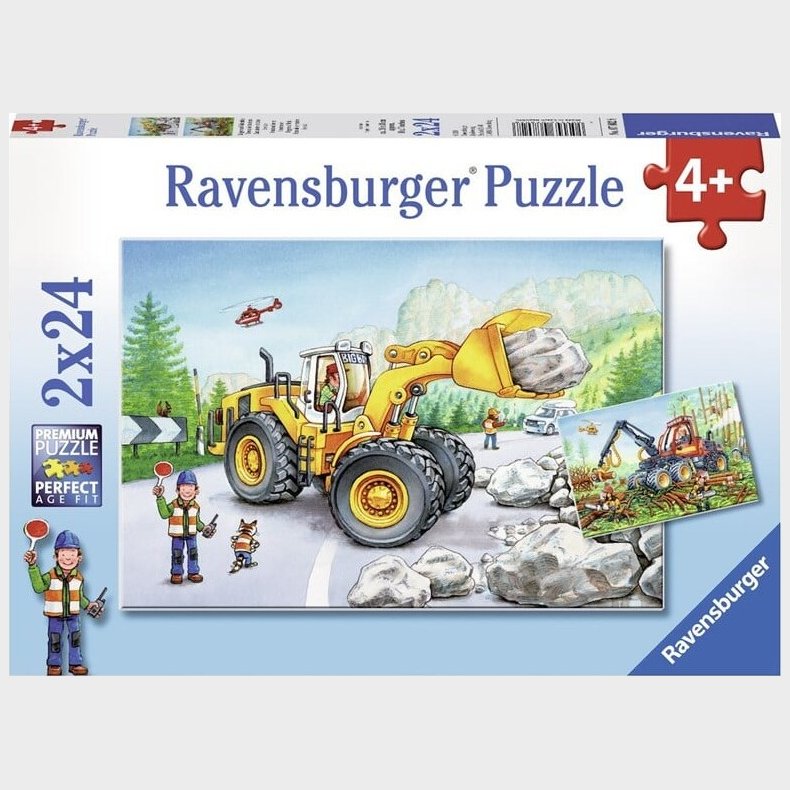 Ravensburger Puslespil - Gravemaskine - 2x24 Brikker