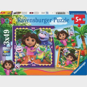 Ravensburger Puslespil - 3x49 Brikker - Dora Udforskeren