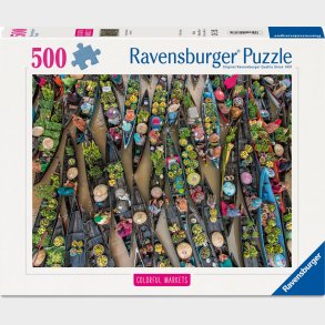Ravensburger - Floating Market, Indonesia Puslespil - 500 Brikker