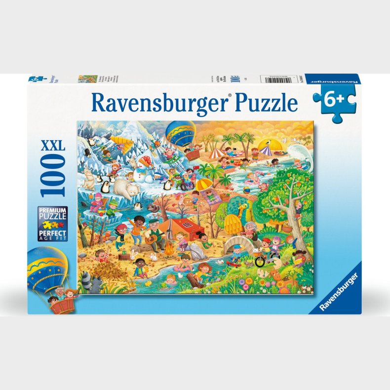 Ravensburger Puslespil - 100 Xxl Brikker - 4 Ssoner Med Sjov