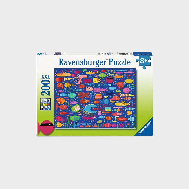 Ravensburger - Funny Fish Friends Puslespil - 200 Xxl Brikker