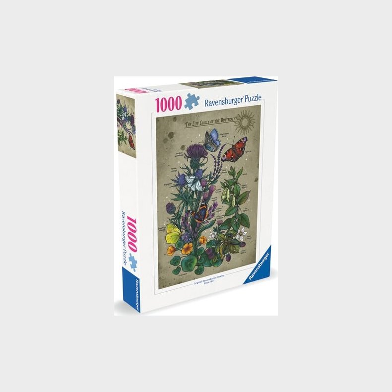 Ravensburger Puslespil - Sommerfuglens Livscyklus - 1000 Brikker