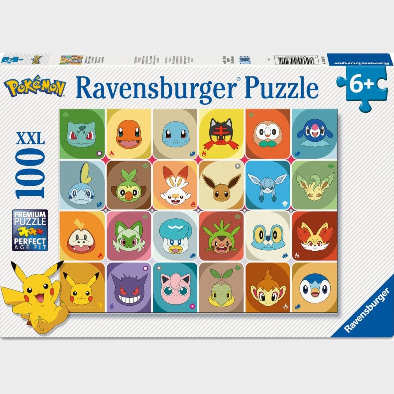 Ravensburger - Pok�mon Multicharacter Puslespil - 100 Xxl Brikker