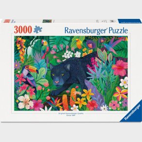 Ravensburger - Panther In Flowery Jungle Puslespil - 3000 Brikker