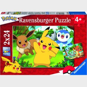 Pok�mon Puslespil - Ravensburger - 2x24 Brikker