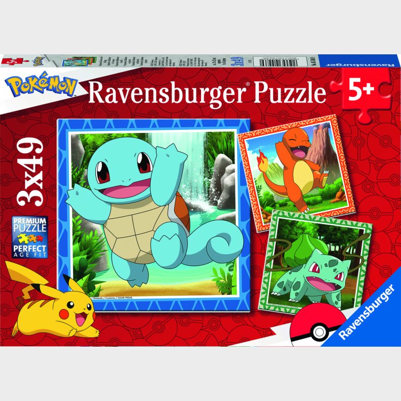 Pokmon Puslespil - 3x49 Brikker - Ravensburger