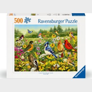 Ravensburger Puslespil - 500 Brikker - Fugle I Engen