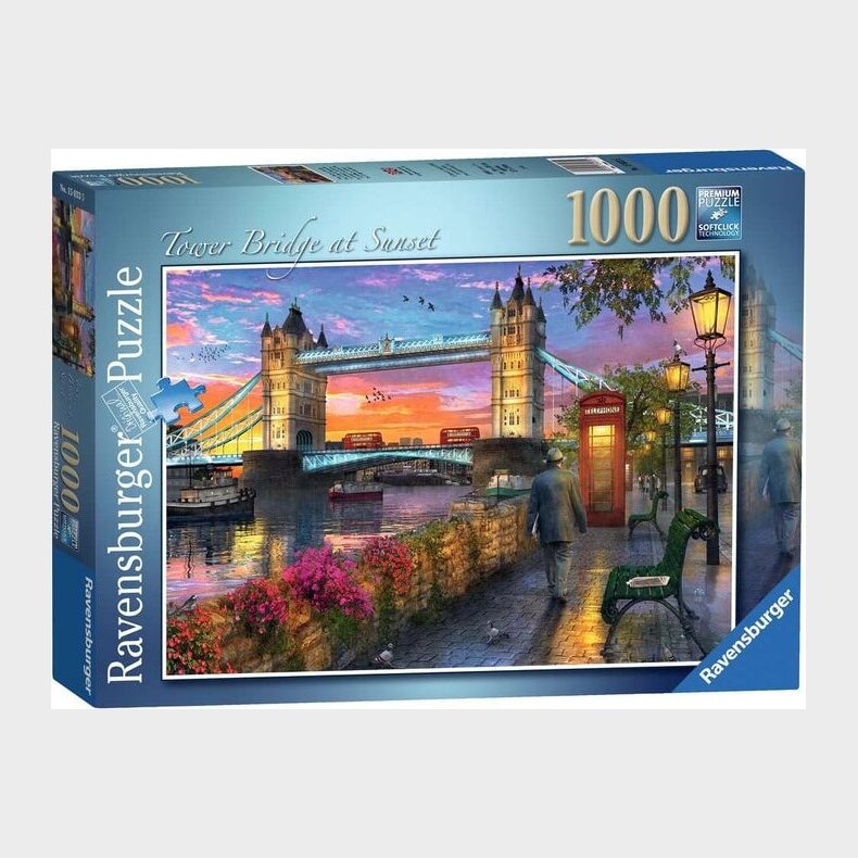 Ravensburger Puslespil - Tower Bridge At Sunset - 1000 Brikker