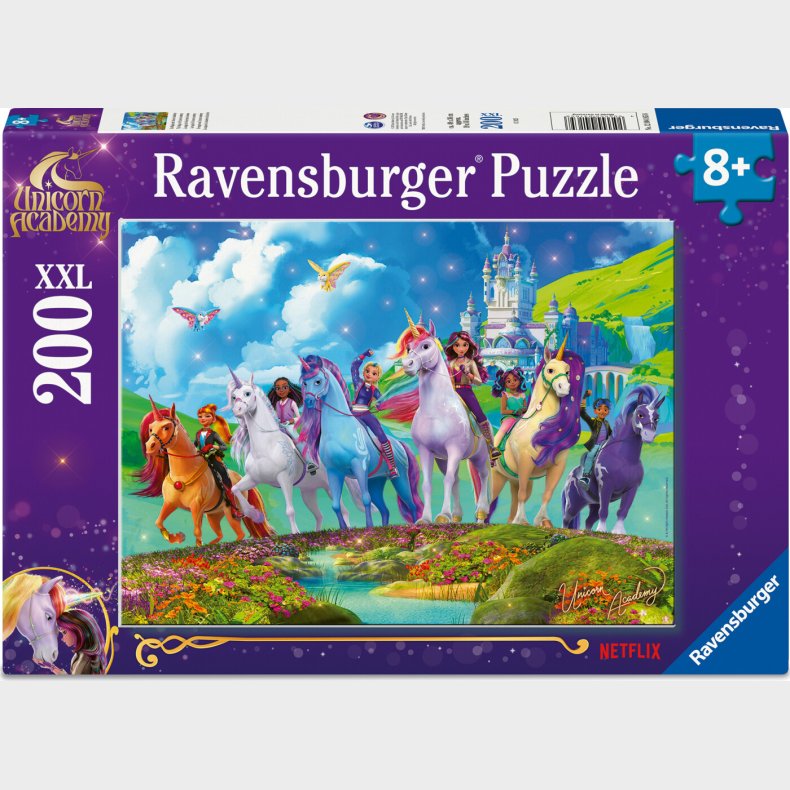 Ravensburger Puslespil - Unicorn Academy - Xxl - 200 Brikker