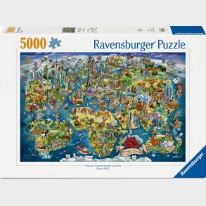 Ravensburger - World Map - Verdenskort Puslespil - 5000 Brikker