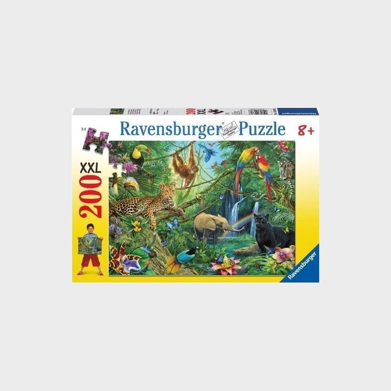Ravensburger Puslespil - Jungle Med Dyr - 200 Xxl Brikker