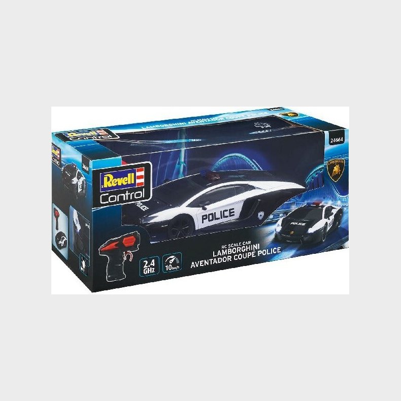 Fjernstyret Politibil - Lamborghini Aventador Coup - 1:24 - Revell Control