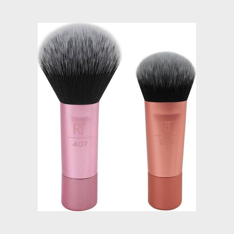 Real Techniques - Mini Brush Duo Brstest - Pink - 2 Stk