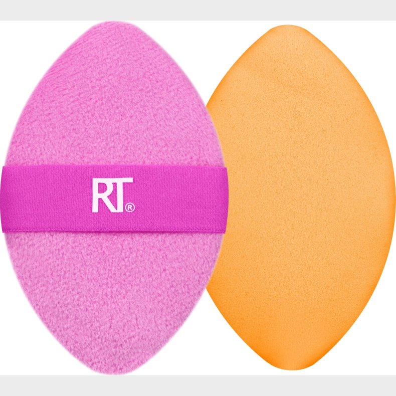 Real Techniques - Miracle 2-in1 Powder Puff Duo - Pink/orange