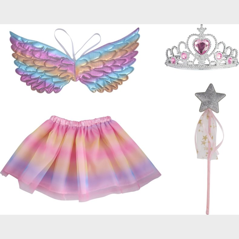 Real Uniq - Fe-prinsesse - Udkl�dningss�t - Regnbuefarvet