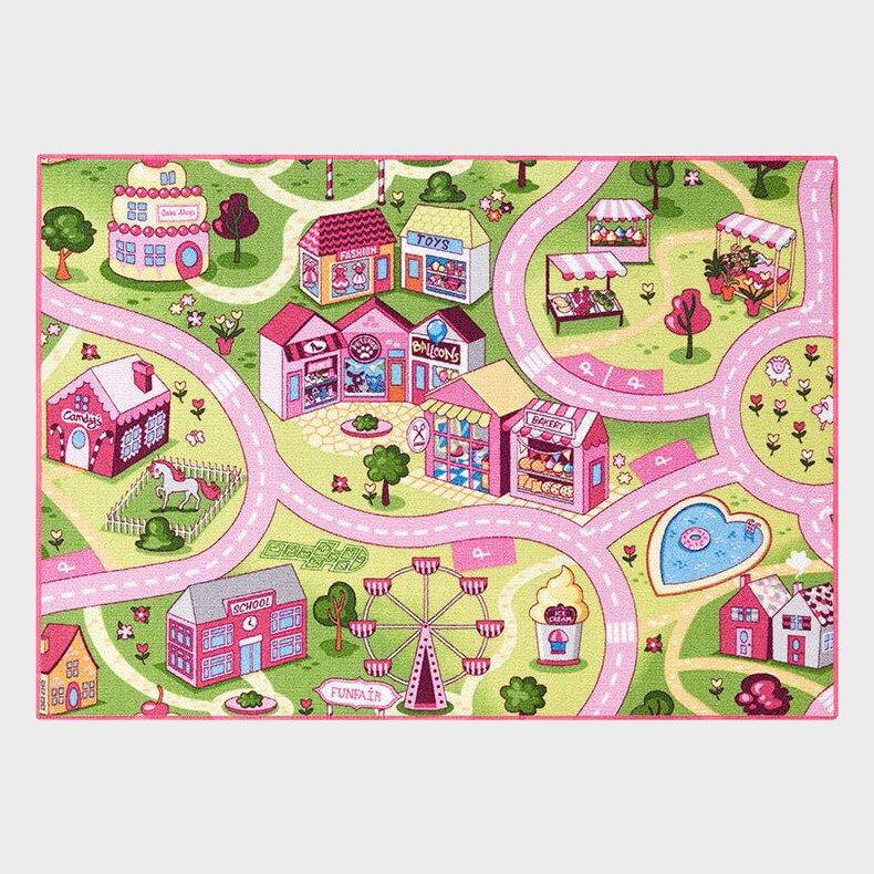 Rebel - Legetppe - Pink Tivoli - 95 X 133 Cm