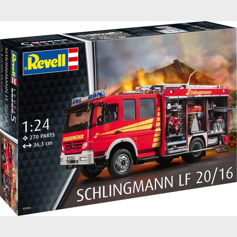 Revell - Schlingmann Lf 20/16 Brandbil Bygges�t - 1:24 - 07404