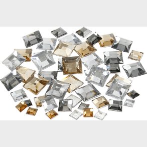 Rhinsten - Firkantede - Gylden Olie - Str. 6+9+12 Mm - 360 Stk.