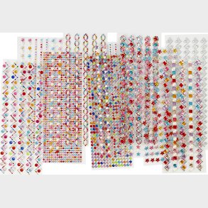 Rhinsten Klistermrker - Selvklbende - Flere Farver - 12 Ark