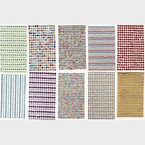 Rhinsten Klistermrker - Selvklbende - Flere Farver - 10 Ark