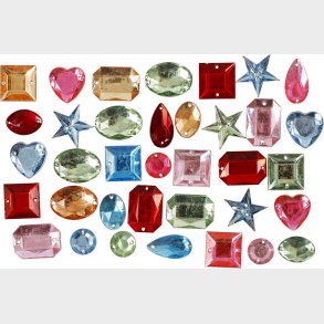 Rhinsten - Flere Farver Og Former - Str. 15-17 Mm - 15 G