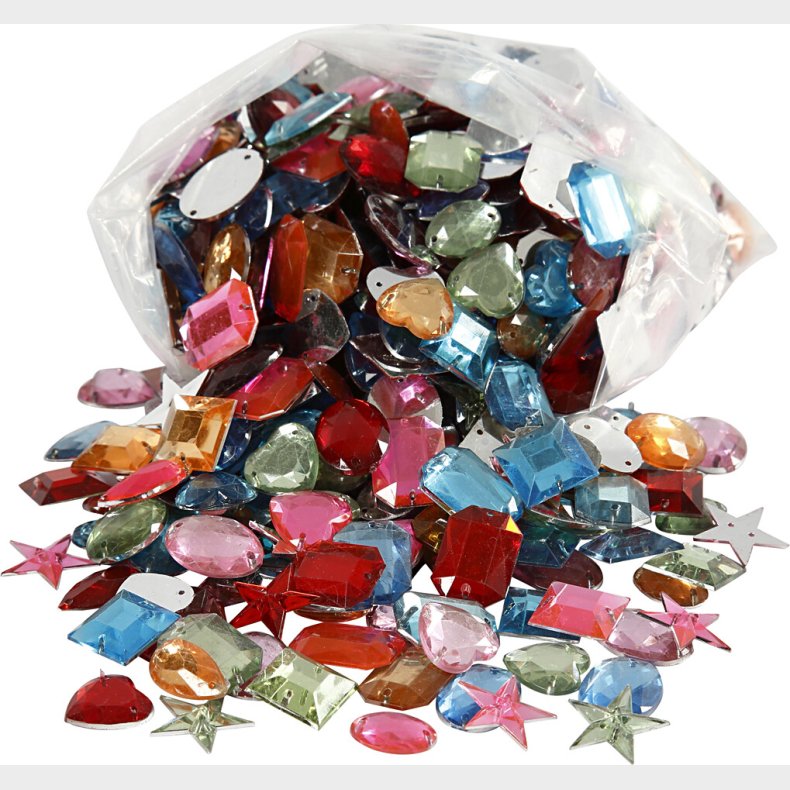 Rhinsten - Forskellige Farver - Str. 15-17 Mm - 210 G