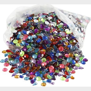 Rhinsten - Forskellige Farver - Str. 5 Mm - 3000 Stk.