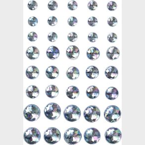 Rhinsten Klistermrker - Selvklbende - Bl - Str. 6+8+10 Mm - 40 Stk.