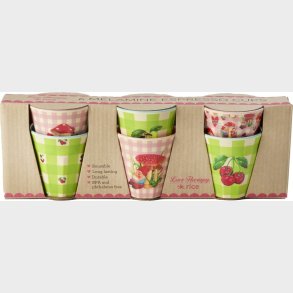 Rice - 6 Melamine Espresso Cups Love Therapy Print